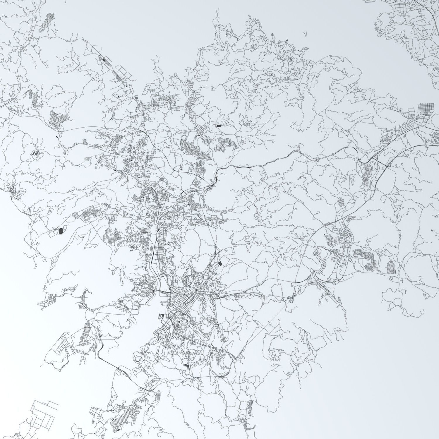 Nagasaki Road Network and Streets 3D model_6