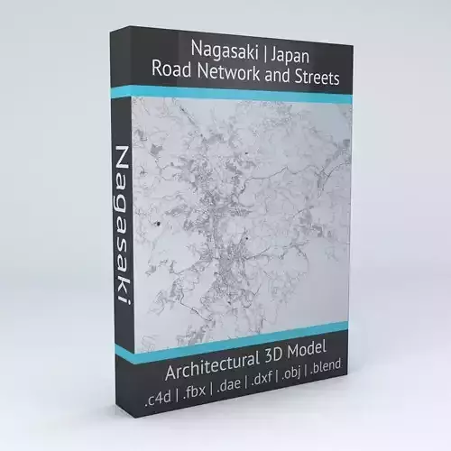 Nagasaki Road Network and Streets 3D model