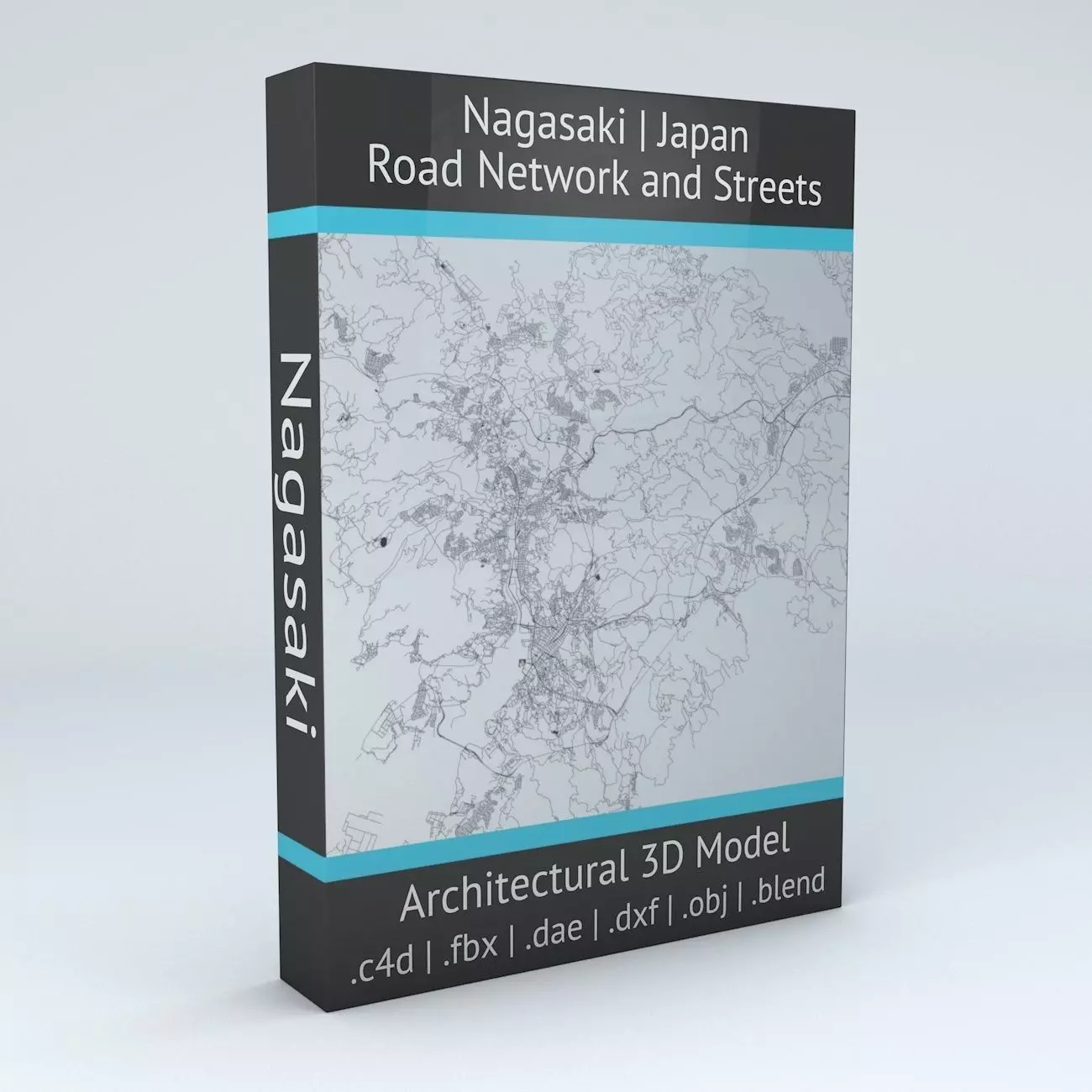 Nagasaki Road Network and Streets 3D model_0