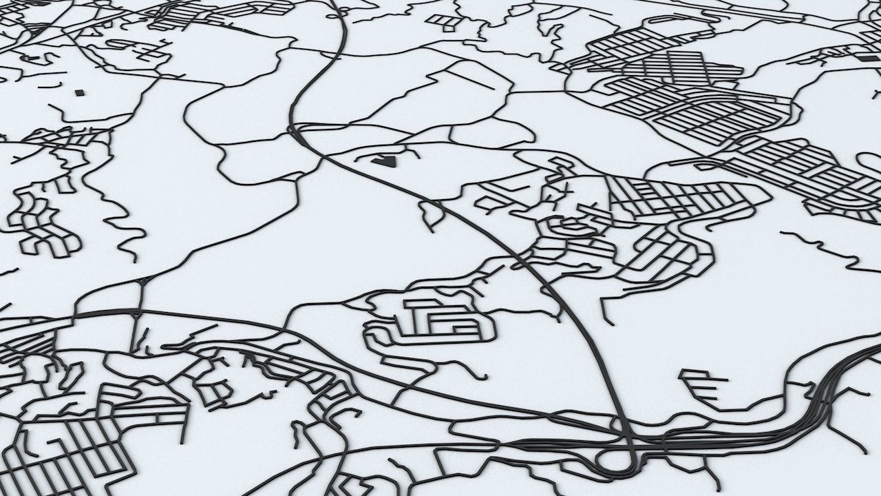 Nagasaki Road Network and Streets 3D model_5