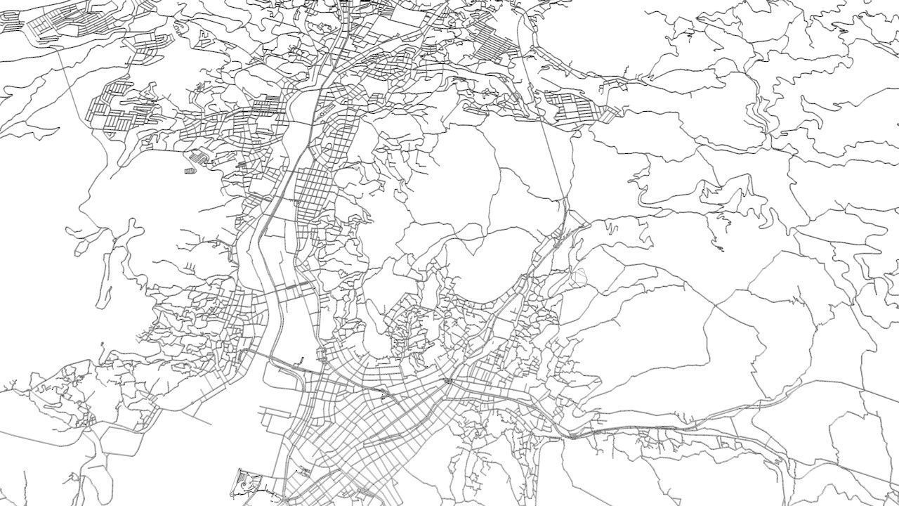 Nagasaki Road Network and Streets 3D model_9
