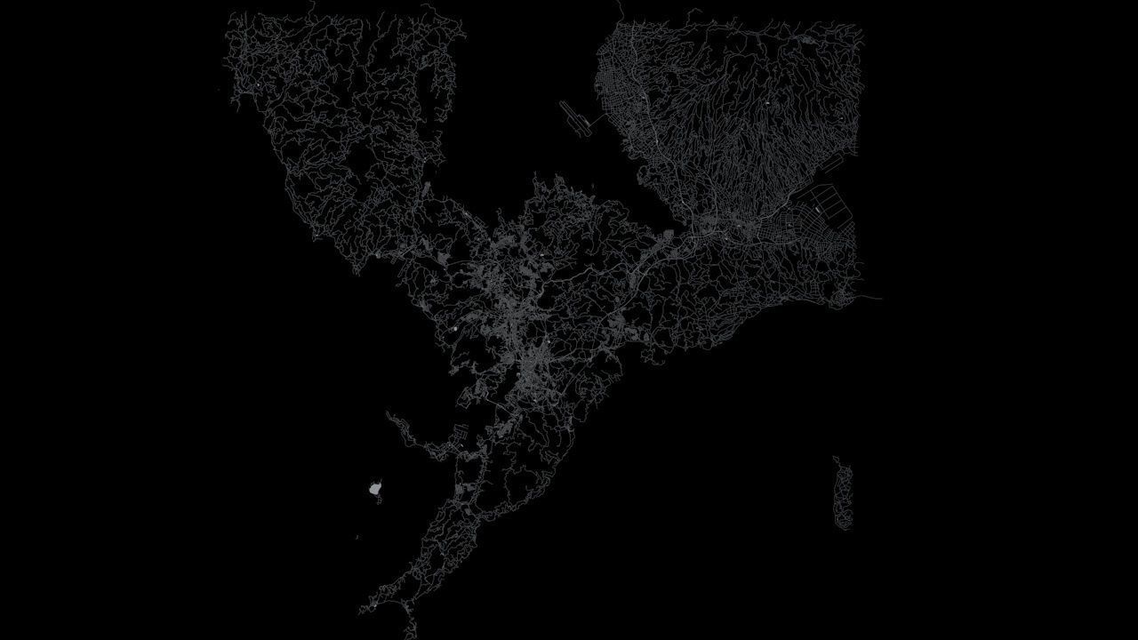 Nagasaki Road Network and Streets 3D model_7