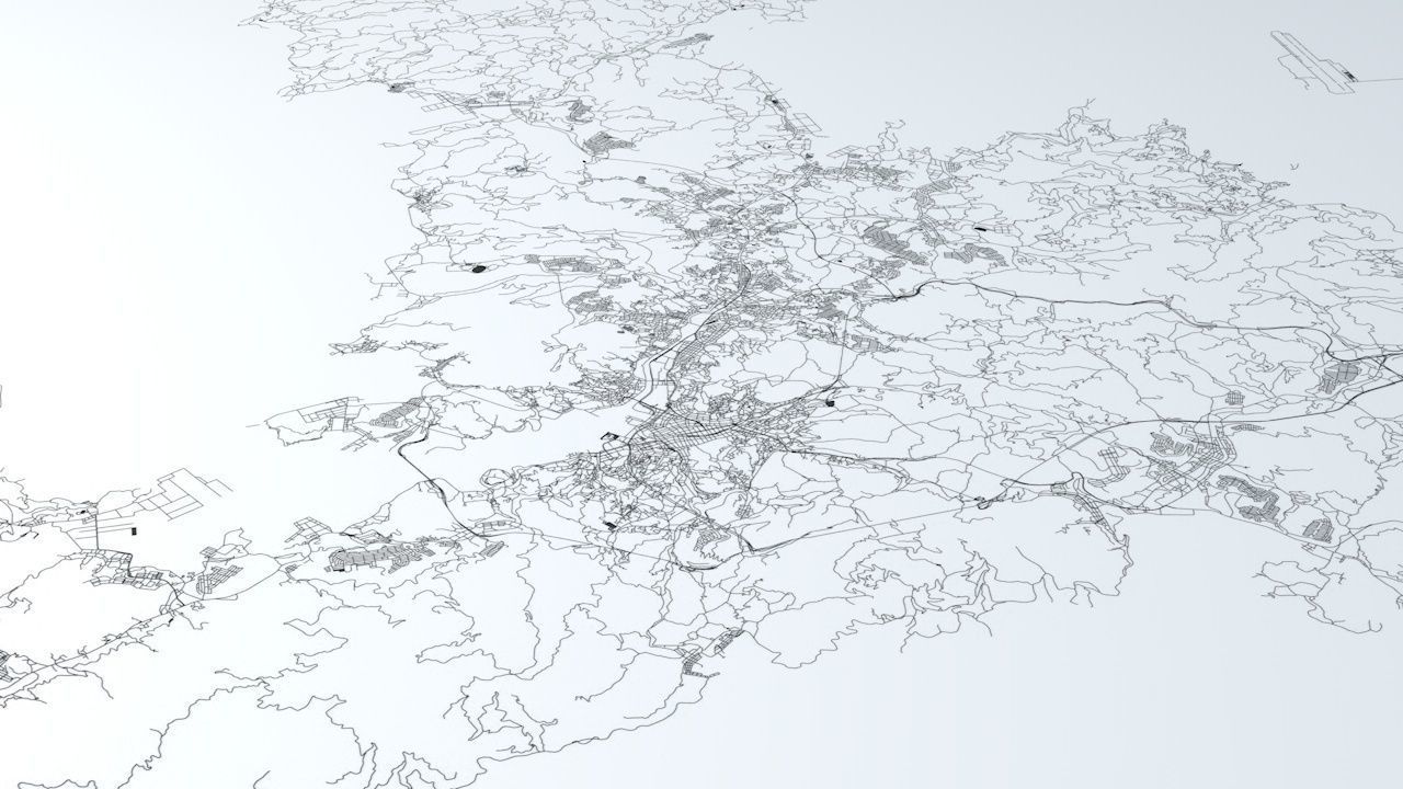 Nagasaki Road Network and Streets 3D model_2