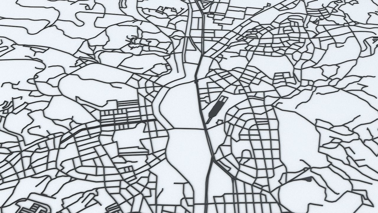 Nagasaki Road Network and Streets 3D model_3