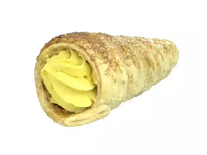 Photorealistic Cream Horn 3D Scan