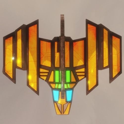Sci-fi Spaceship Strike Back Low-poly 3D model