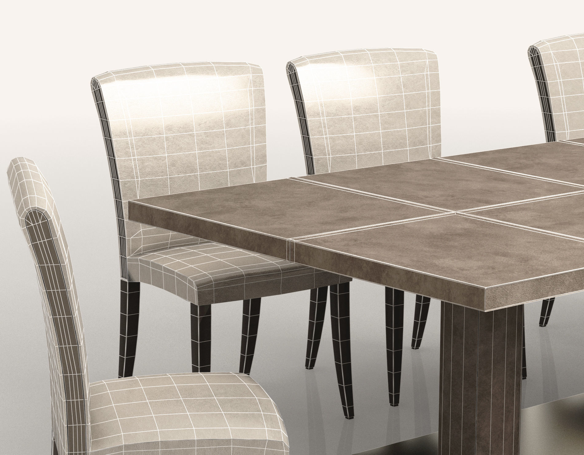 Dining room low poly  Low-poly 3D model_5