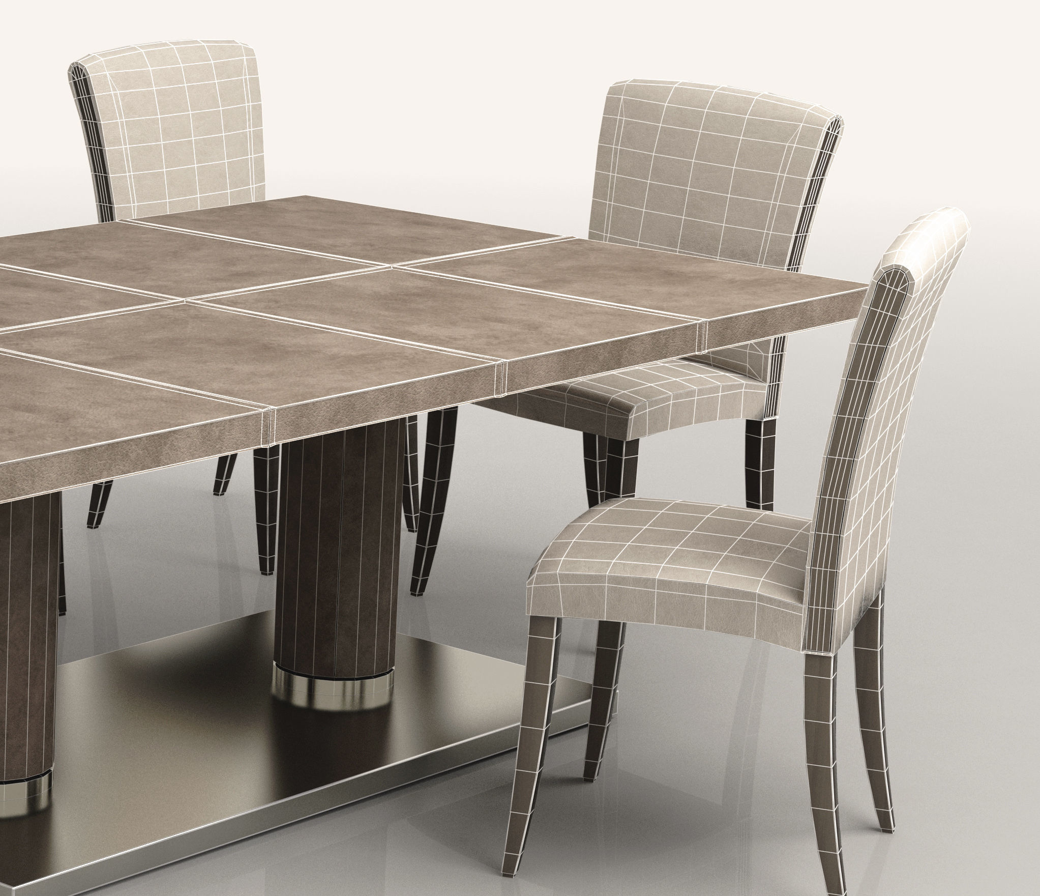 Dining room low poly  Low-poly 3D model_4