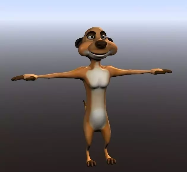 Timon meerkat Low-poly 3D model_0