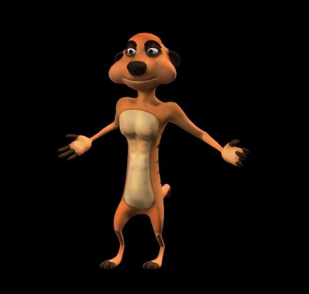 Timon meerkat Low-poly 3D model_3