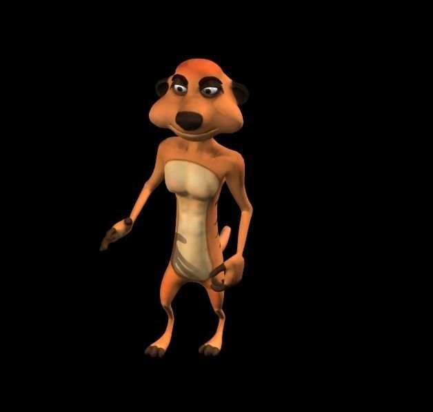 Timon meerkat Low-poly 3D model_1