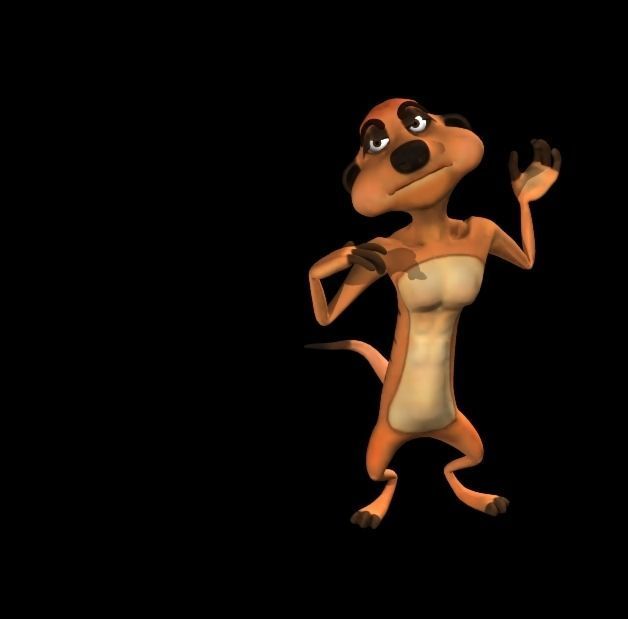 Timon meerkat Low-poly 3D model_4