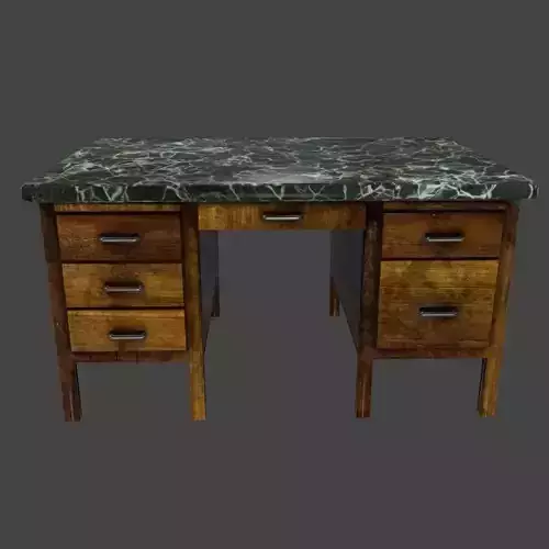desk 5 with marble top and drawers