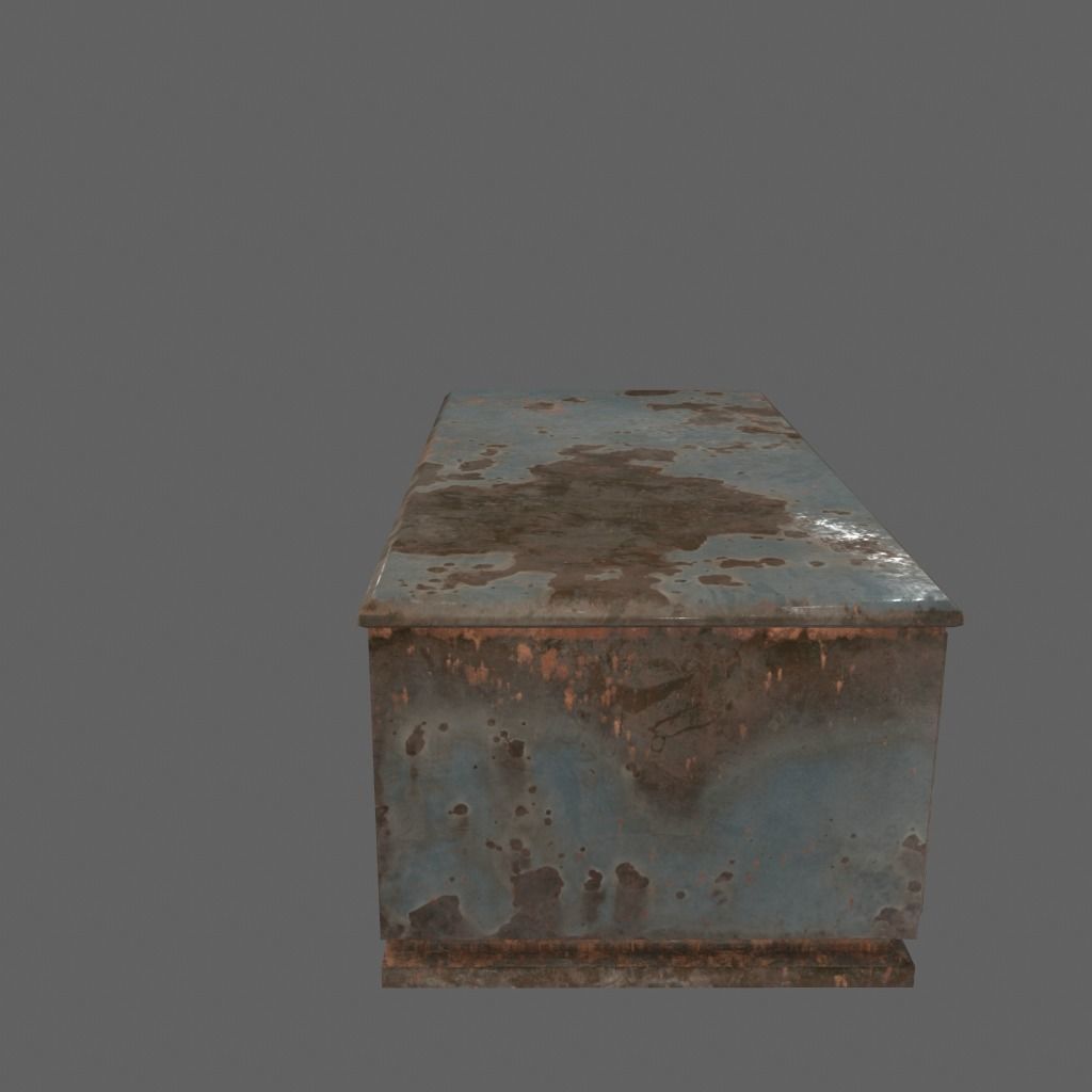 desk 8 rusty metal box Low-poly 3D model_2