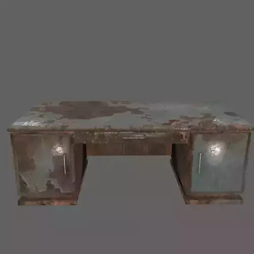 desk 8 rusty metal box