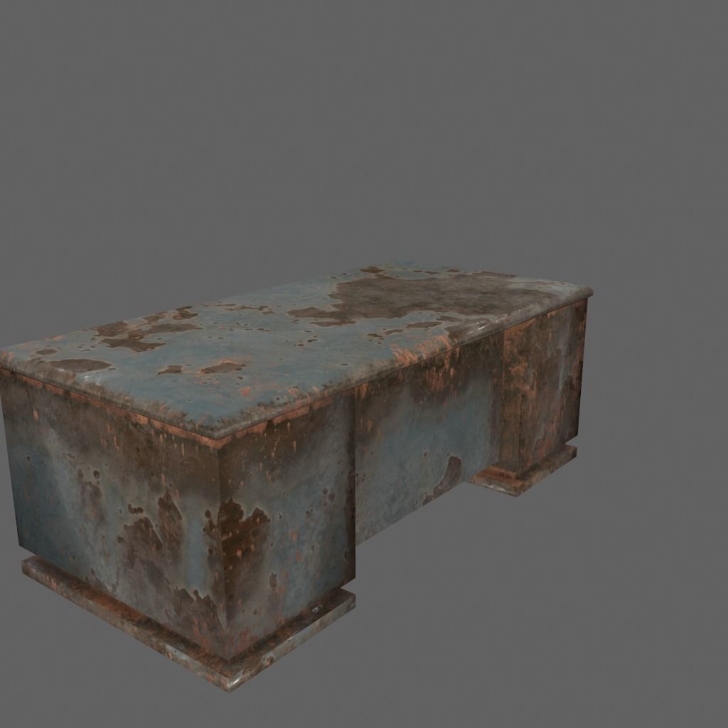 desk 8 rusty metal box Low-poly 3D model_6