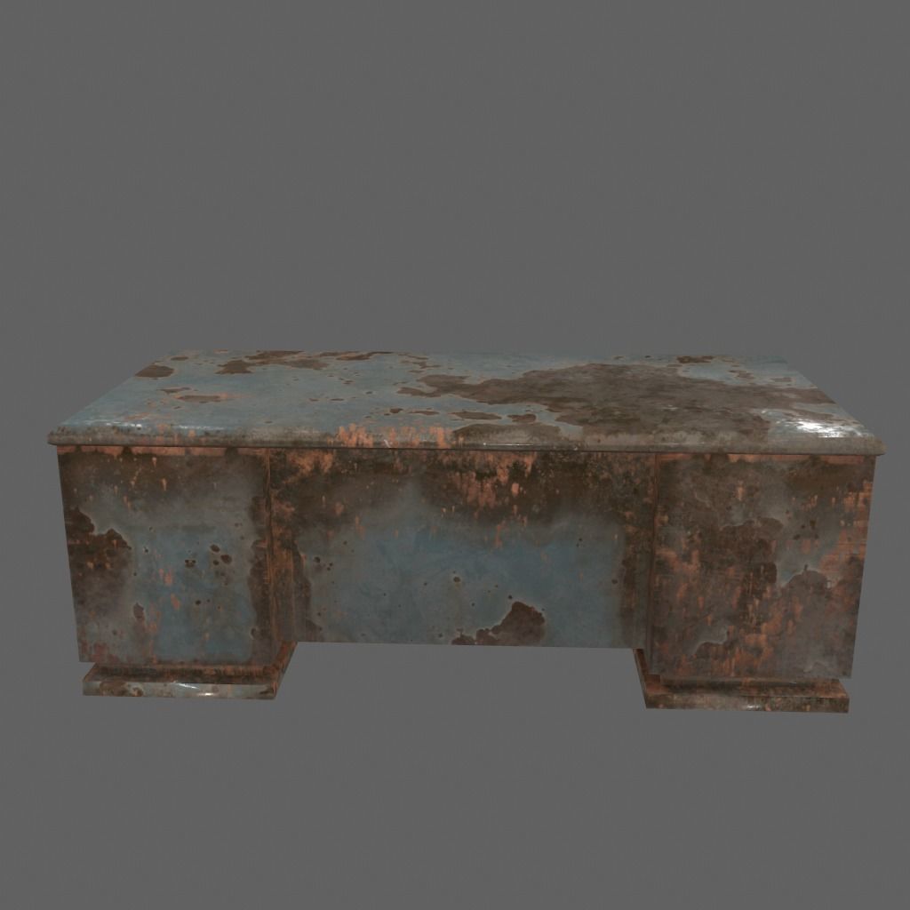 desk 8 rusty metal box Low-poly 3D model_5