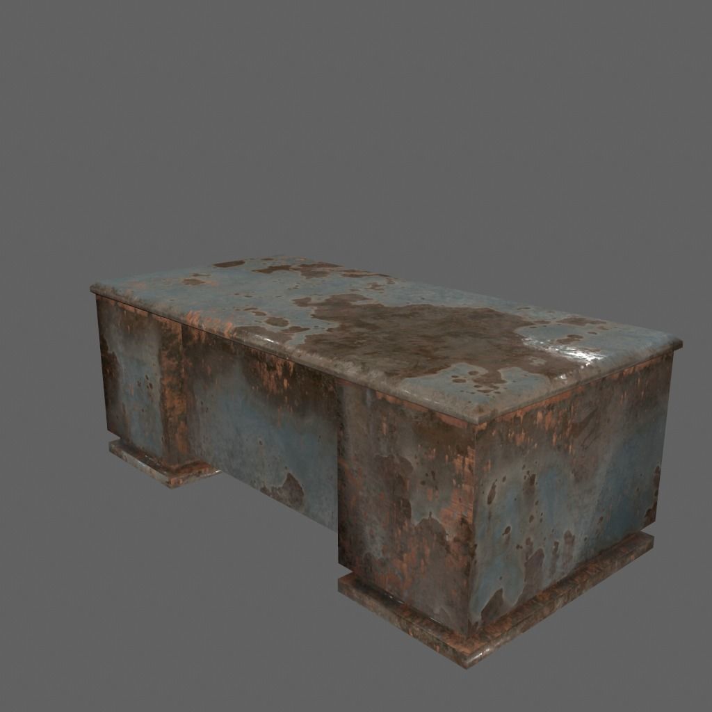 desk 8 rusty metal box Low-poly 3D model_3
