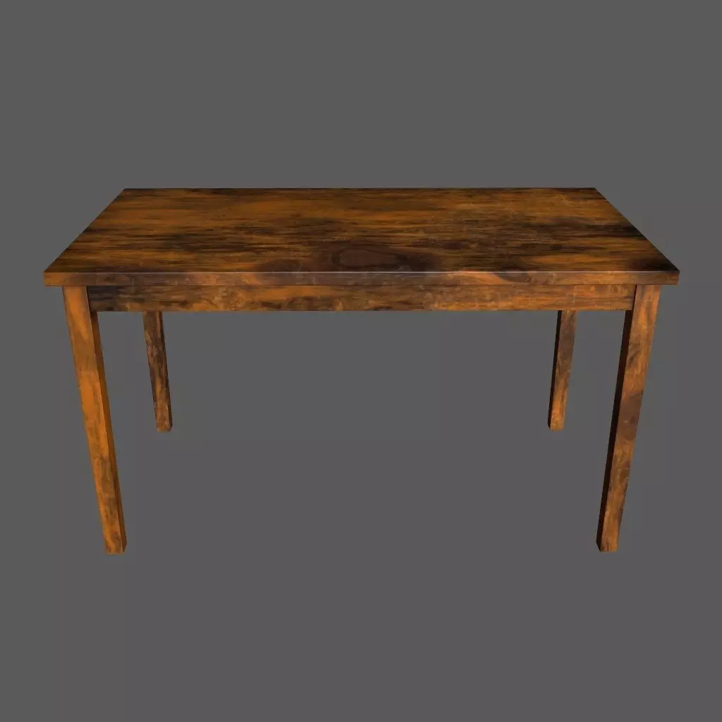 table 1 wooden Low-poly 3D model