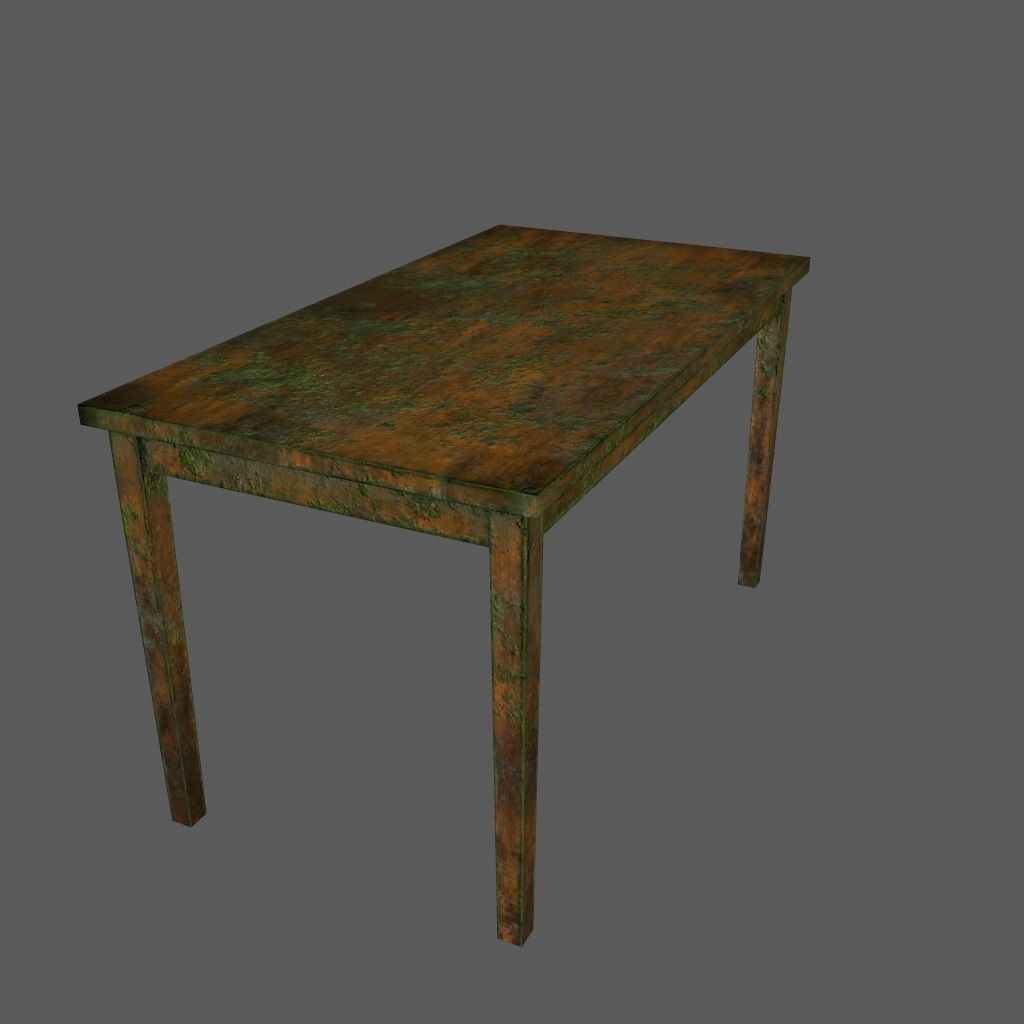 table 3 rusty Low-poly 3D model_7