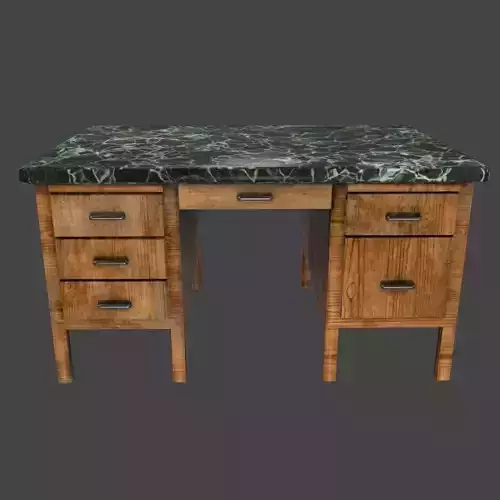 desk 9 with marble top and drawers