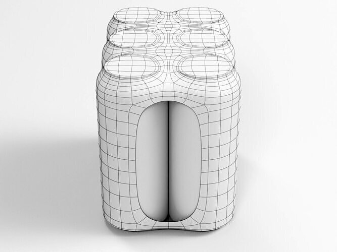 Model of 6x 500ml cans in a plastic shrinkwrap 3D model 6