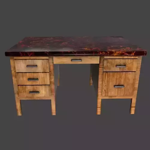 desk 9 with drawers and marble top