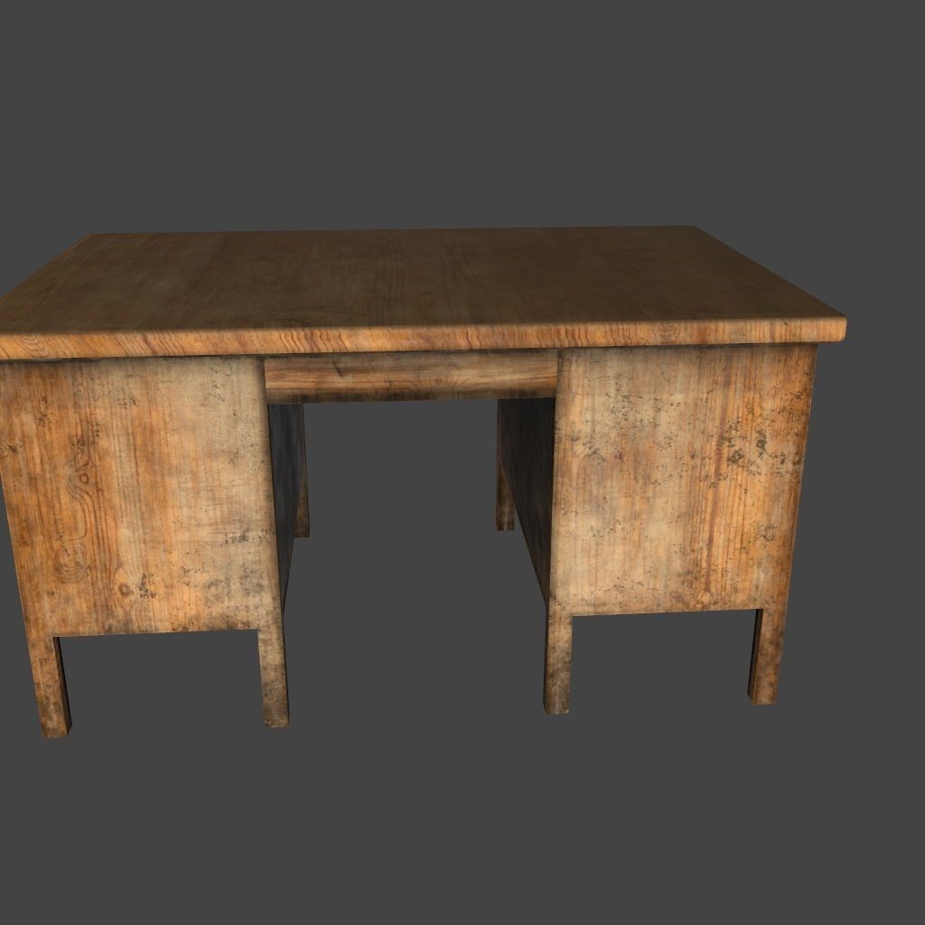 desk 10 Low-poly 3D model_4