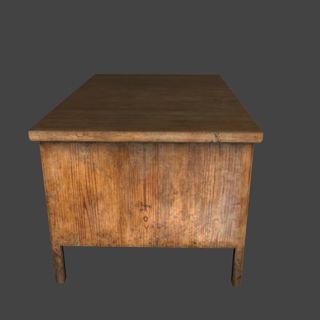 desk 10 Low-poly 3D model_6