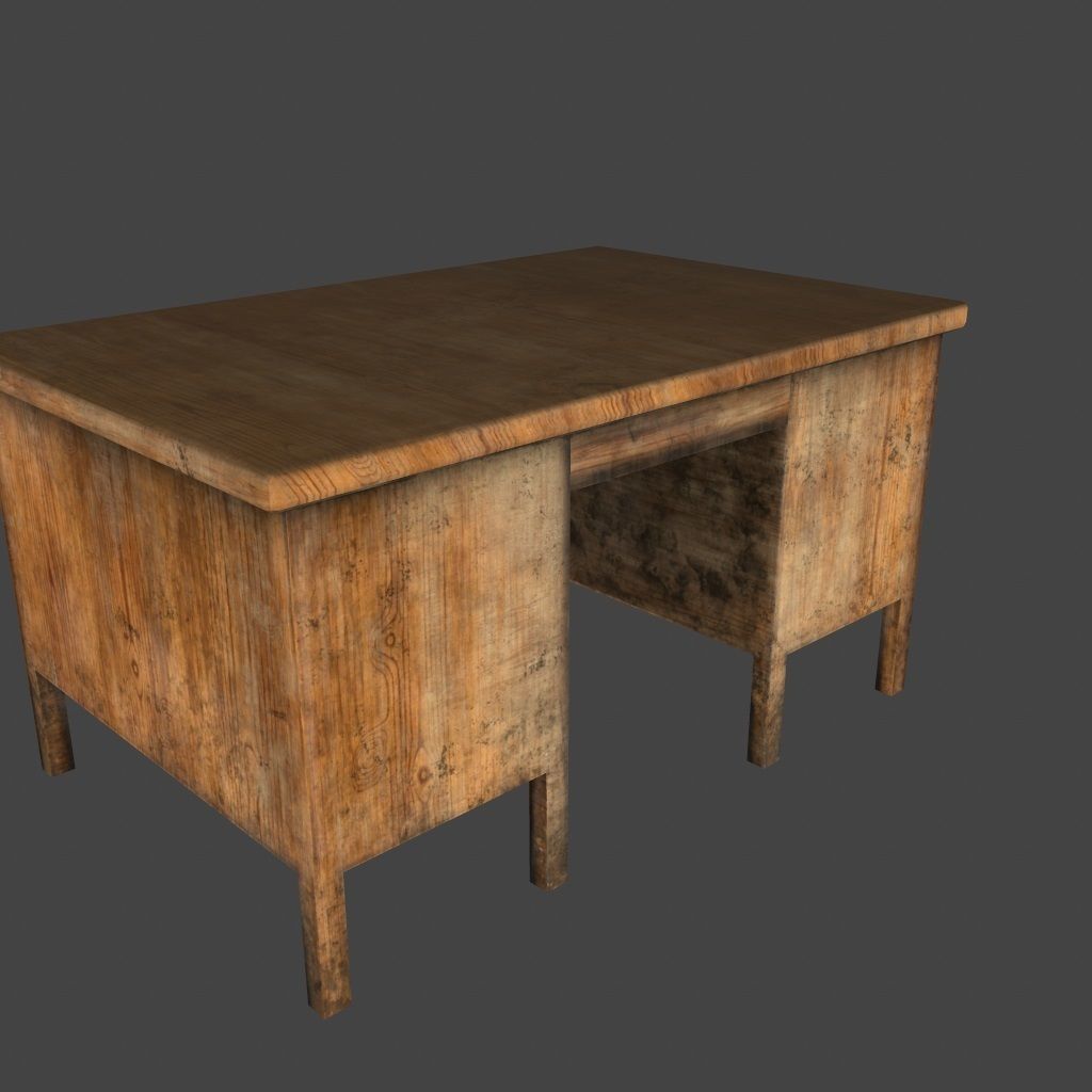 desk 10 Low-poly 3D model_3