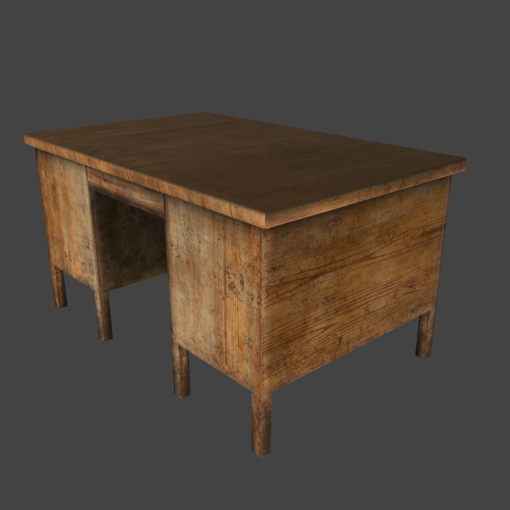 desk 10 Low-poly 3D model_7