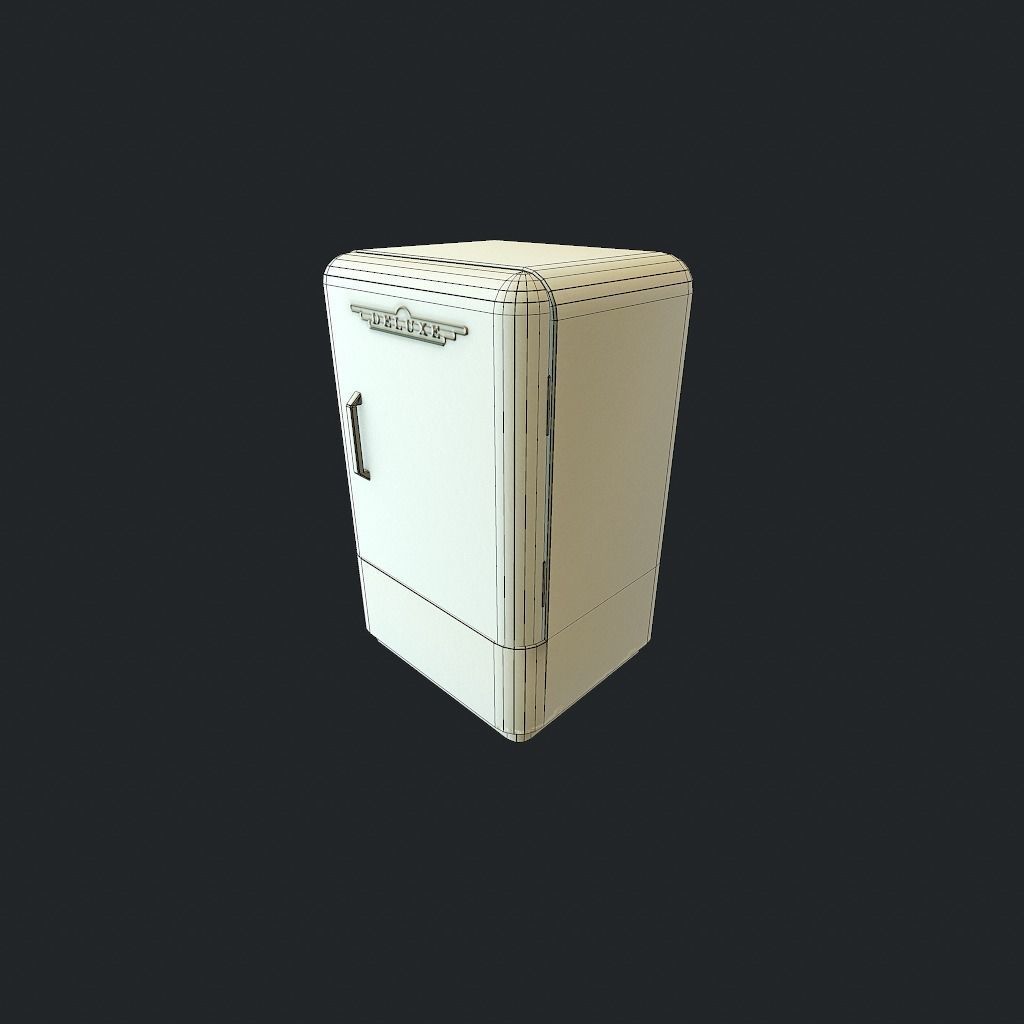 Old Fridge Low-poly 3D model_21