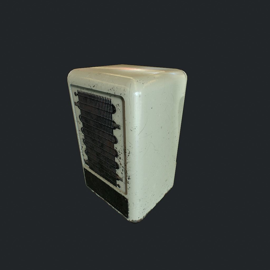 Old Fridge Low-poly 3D model_9