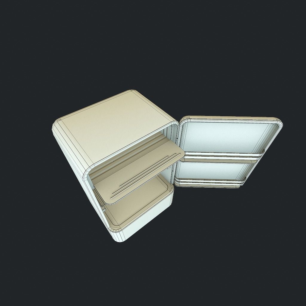 Old Fridge Low-poly 3D model_29