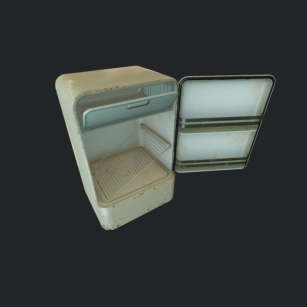 Old Fridge Low-poly 3D model_18