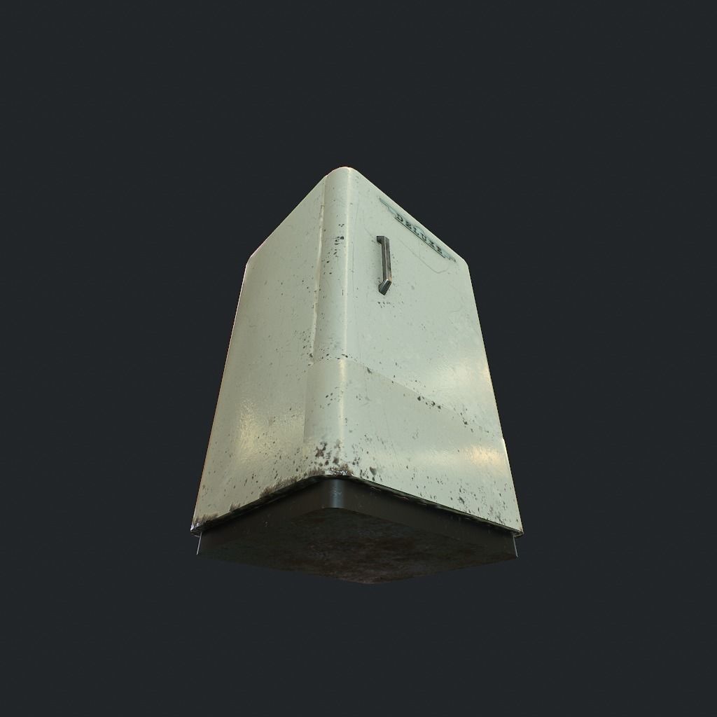 Old Fridge Low-poly 3D model_10