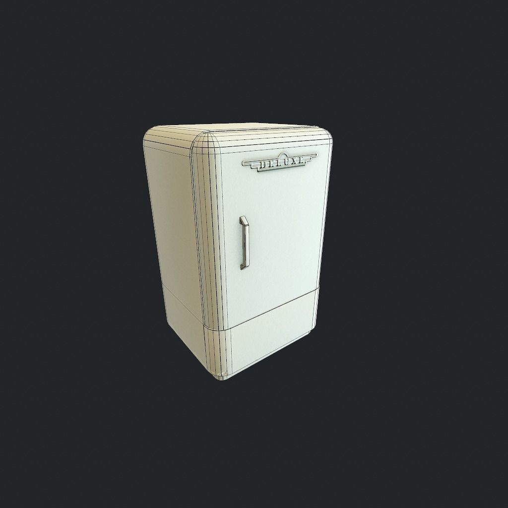 Old Fridge Low-poly 3D model_20