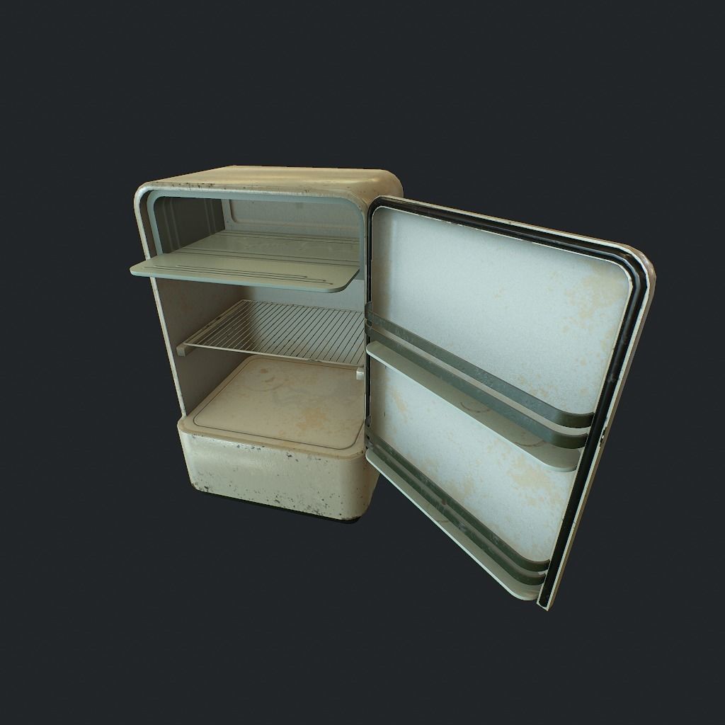 Old Fridge Low-poly 3D model_13