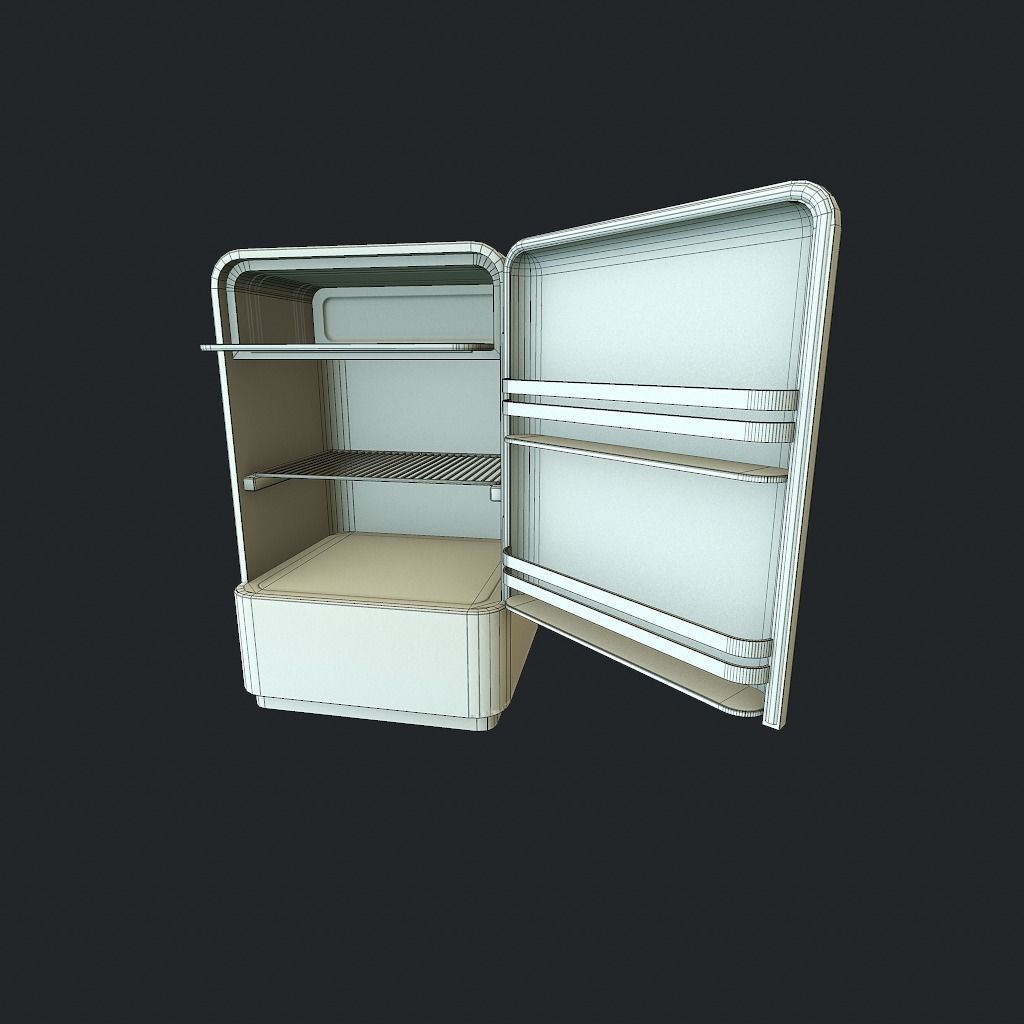 Old Fridge Low-poly 3D model_27