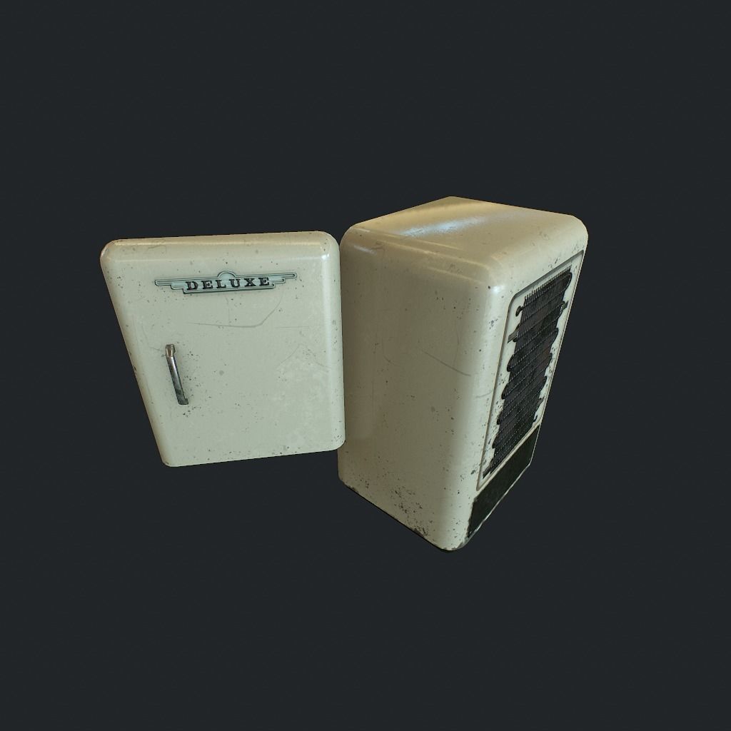 Old Fridge Low-poly 3D model_17