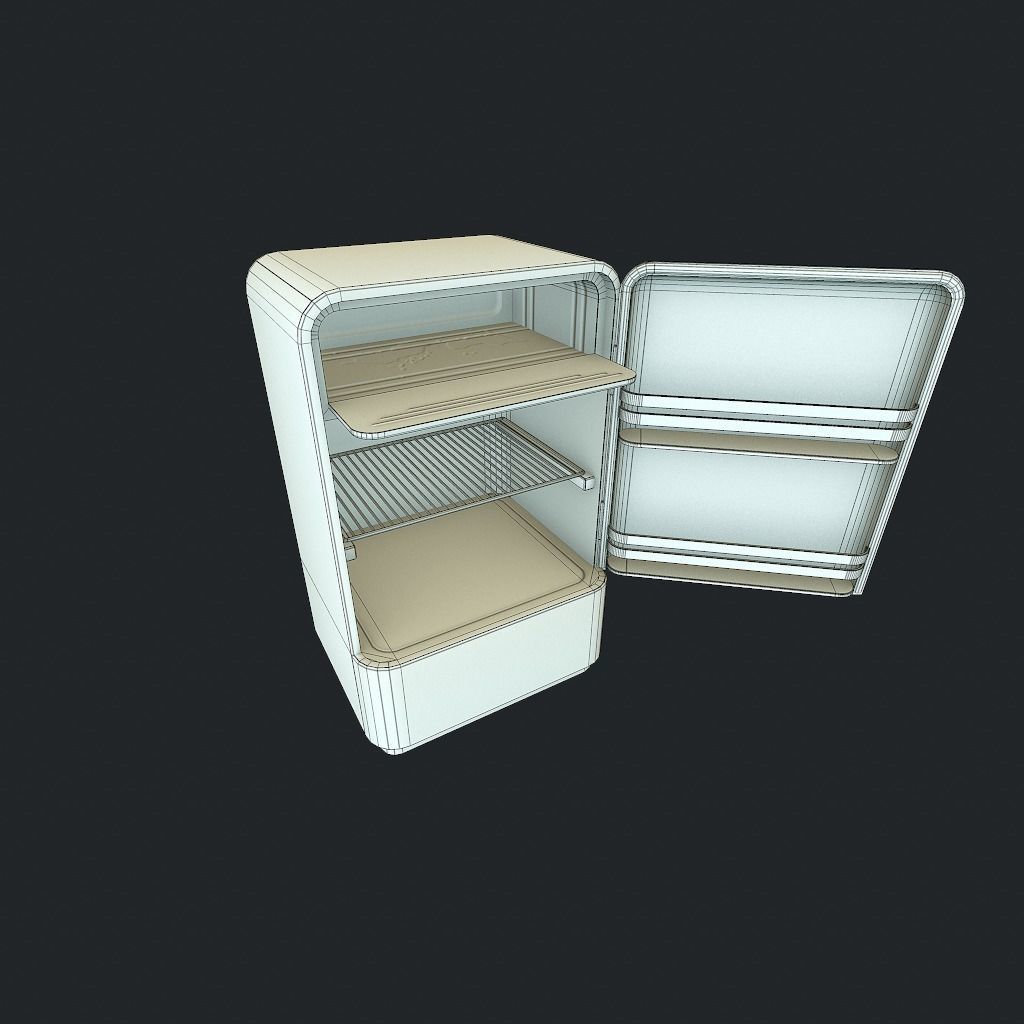 Old Fridge Low-poly 3D model_26