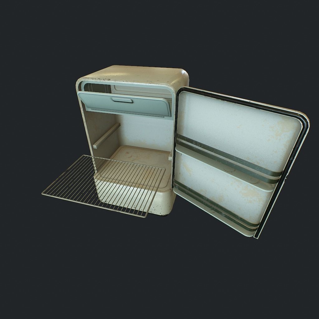Old Fridge Low-poly 3D model_19
