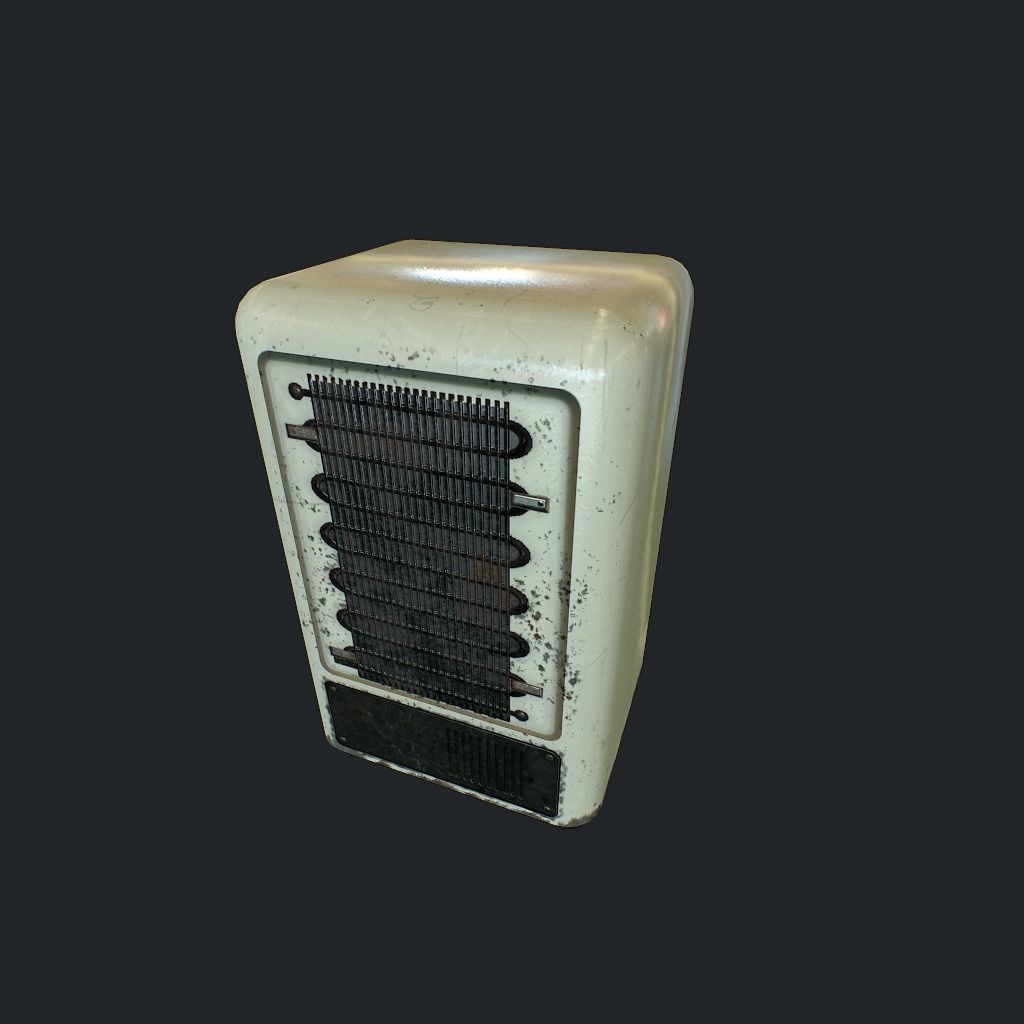 Old Fridge Low-poly 3D model_8