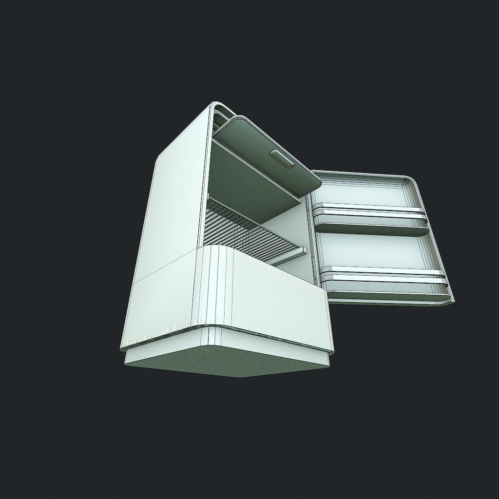 Old Fridge Low-poly 3D model_28