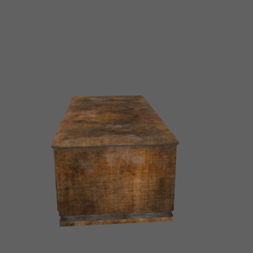 desk 2 wooden Low-poly 3D model_7