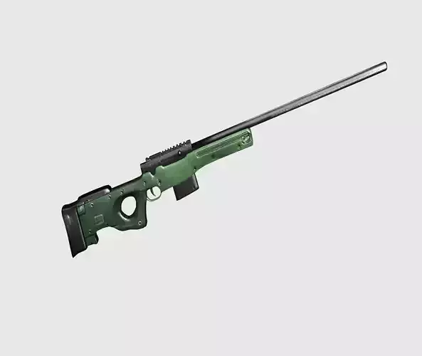 Animated and Rigged Awm Sniper Rifle Low-poly 3D model