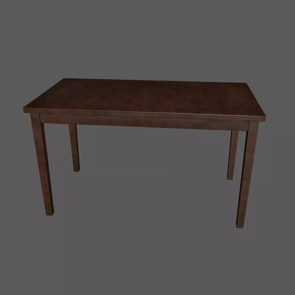 table 2 wooden Low-poly 3D model_0