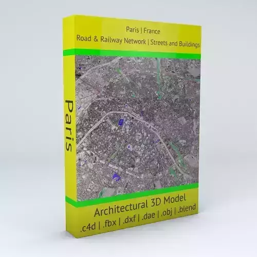 Paris Railway System Road Network Streets and Buildings