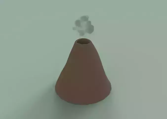 Cartoon volcano Low-poly 3D model