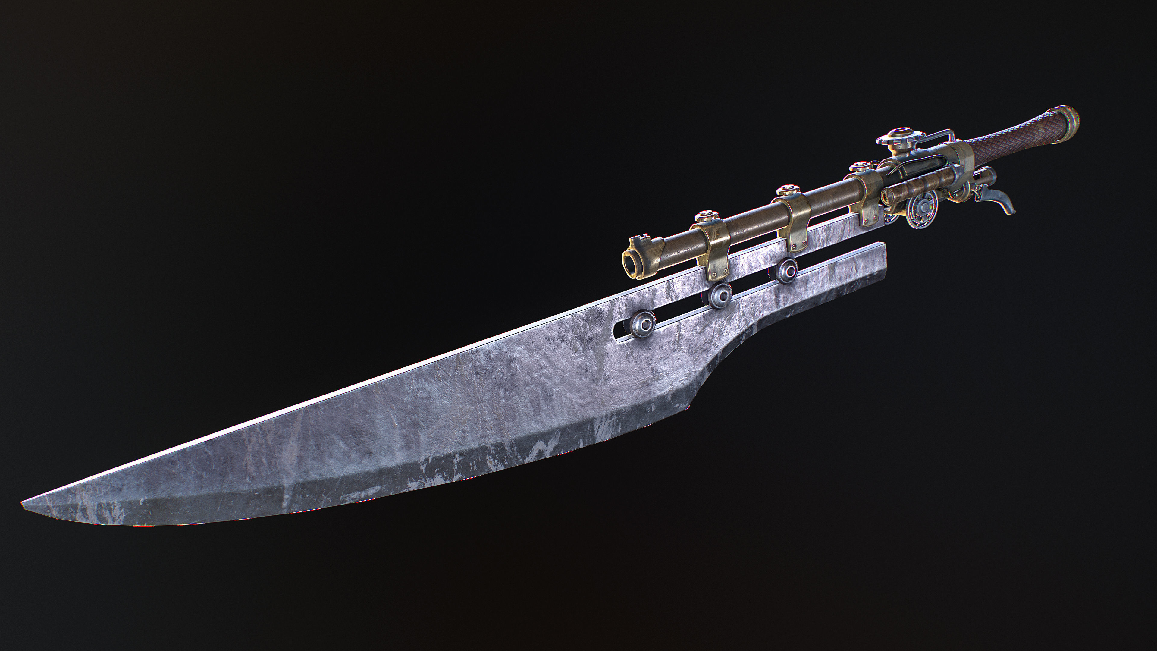 3D model Gunblade steampunk VR / AR / low-poly | CGTrader